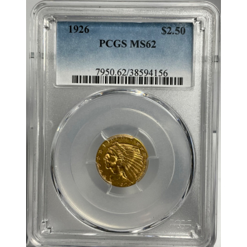 1925 $2.50 Indian PCGS MS62