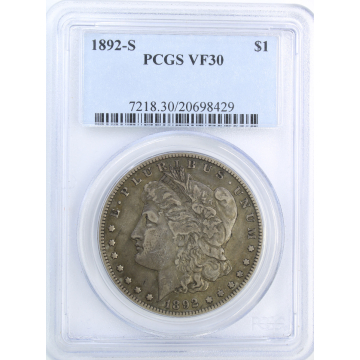 1892-S Morgan $1 PCGS VF30