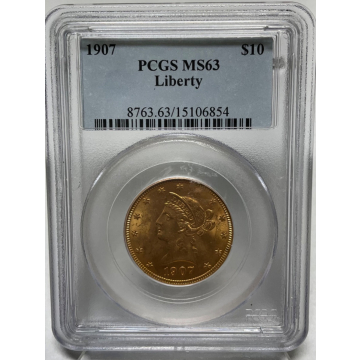1907 $10 Liberty PCGS MS63