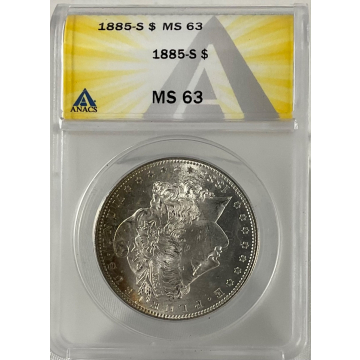 1885-S Morgan $1 ANACS MS63