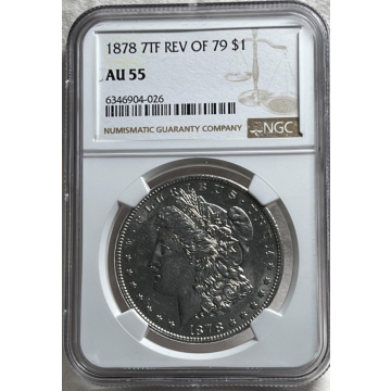1878 7tf Rev of 79 Morgan $1 NGC AU55