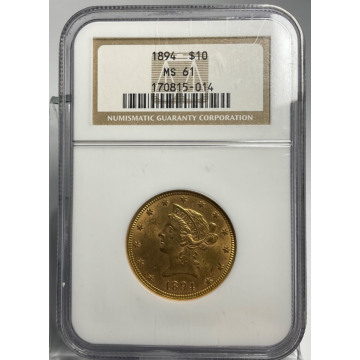 1894 $10 Liberty NGC MS61