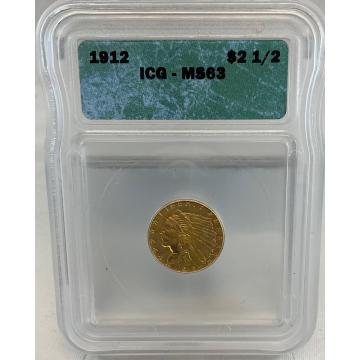 1912 $2.50 Indian ICG MS63