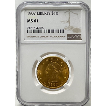 1907 Liberty $10 NGC MS61