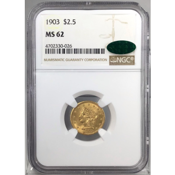 1903 $2.50 Liberty NGC MS62