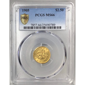 1905 $2.50 Liberty PCGS MS66
Small chip on case