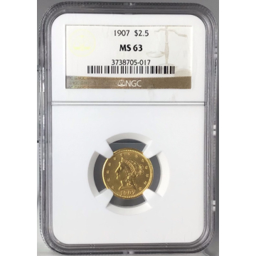 1907 $2.50 liberty NGC MS63