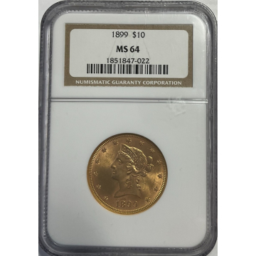 1899 Eagle - Motto $10 NGC MS64