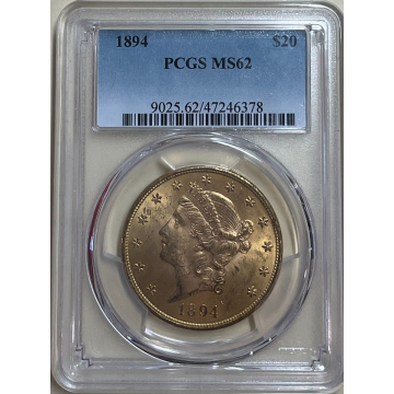 1894 $20 Liberty Head Double Eagle PCGS MS62