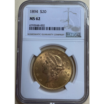 1894 Liberty Double Eagle Type 3 $20 NGC MS62