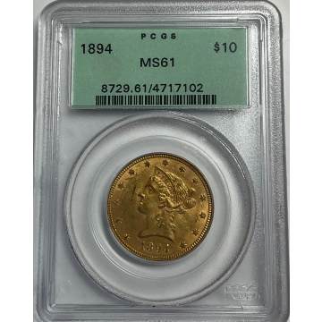 1894 $10 Liberty Head Eagle PCGS MS61