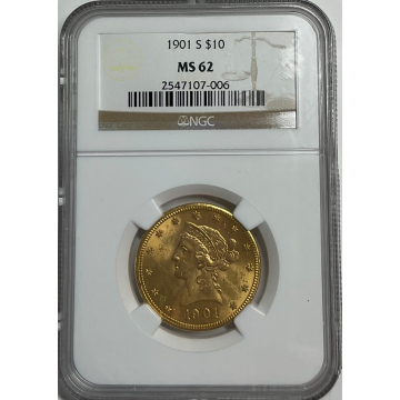 1901-S Eagle - Motto $10 NGC MS62
