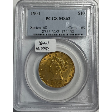 1904 $10 Liberty Head Eagle PCGS MS62