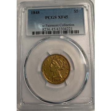 1848 $5 Liberty Head Half Eagle PCGS XF45
