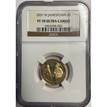 2007 W JAMESTOWN Modern Commemorative $5 NGC PR70DCAM