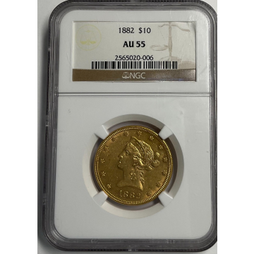 1882 Eagle - Motto $10 NGC AU55