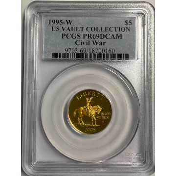 1995-W $5 Civil War Modern Gold Commemorative PCGS PR69DCAM