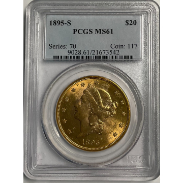 1895-S $20 Liberty Head Double Eagle PCGS MS61