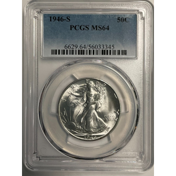 1946-S 50C Walking Liberty Half Dollar PCGS MS64
