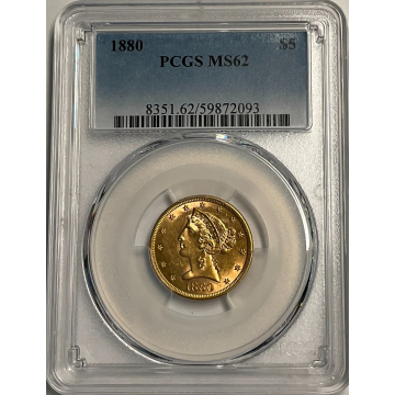 1900 $5 Liberty Head Half Eagle PCGS MS62