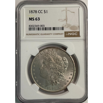 1878-CC Morgan Dollar S$1 NGC MS63