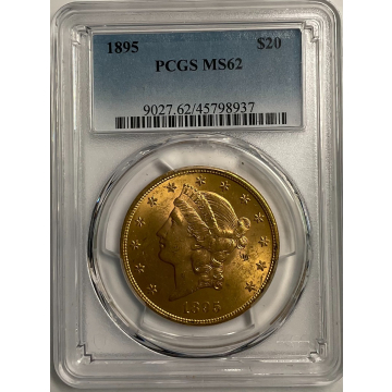 1895 $20 Liberty Head Double Eagle PCGS MS62