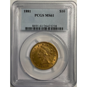 1881 $10 Liberty Head Eagle PCGS MS61