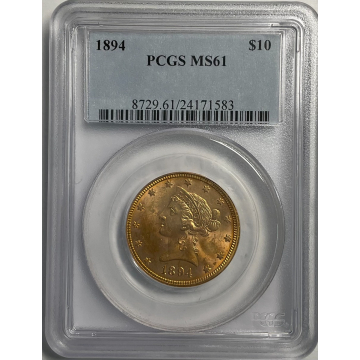 1894 $10 Liberty Head Eagle PCGS MS61