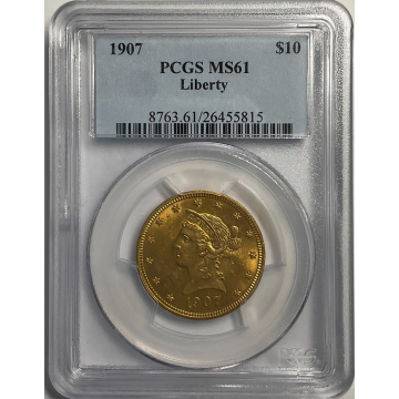 1907 $10 Liberty Liberty Head Eagle PCGS MS61