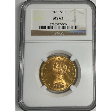 1893 Eagle - Motto $10 NGC MS63