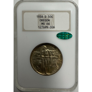 OREGON 1938-D 50C Silver Commemorative NGC MS66 CAC