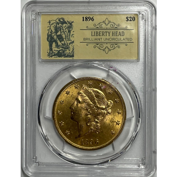 1896 $20 Liberty Head Double Eagle PCGS Brilliant Uncirculated