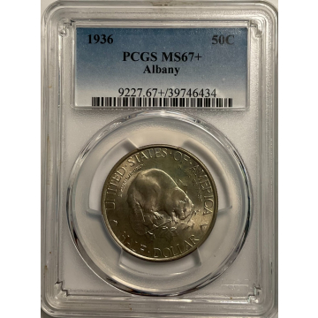ALBANY 1936 50C Silver Commemorative PCGS MS67+