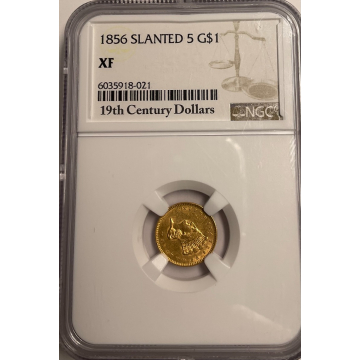 1856 SLANTED 5 Gold Dollar - Type 3 G$1 NGC  XF