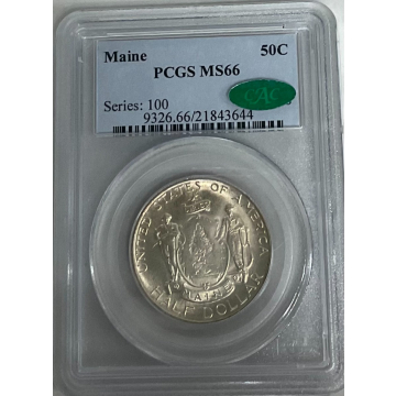 MAINE 1920 50C Silver Commemorative PCGS MS66 (CAC)