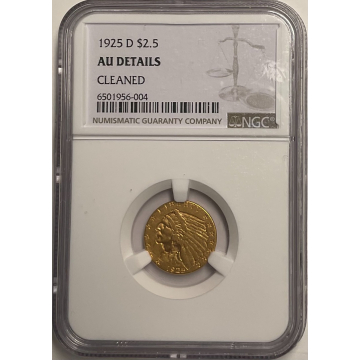1925-D Indian $2.50 NGC AU Details