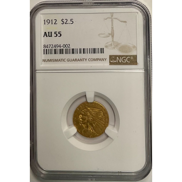 1912 Indian $2.50 NGC AU55
