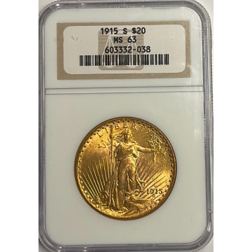 1915-S Saint-Gaudens $20 NGC MS63