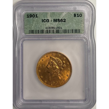 1901 $10 Liberty Head Eagle ICG MS62
