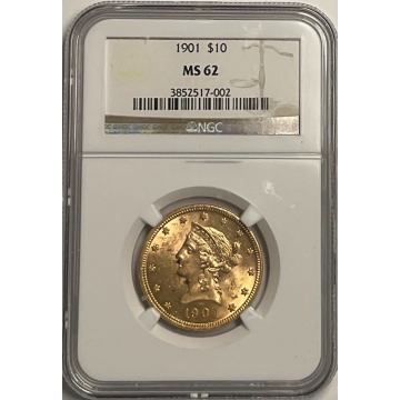 1901 Eagle - Motto $10 NGC MS62