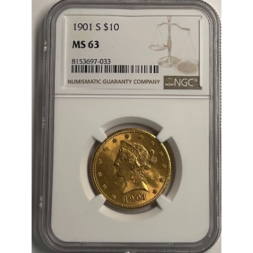 1901-S Eagle - Motto $10 NGC MS63