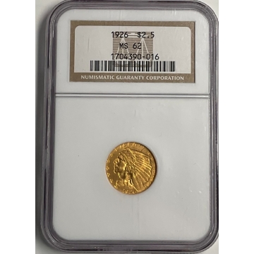 1926 Indian $2.50 NGC MS62