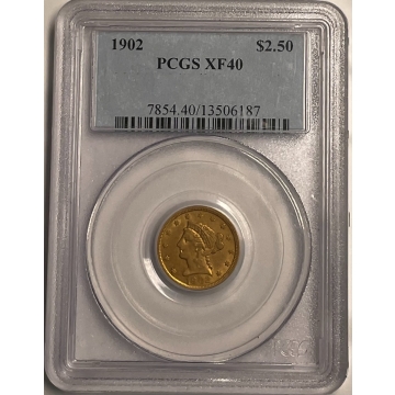 1902 $2.50 Liberty Head Quarter Eagle PCGS XF40