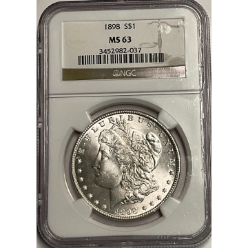 1898 Morgan Dollar S$1 NGC MS63