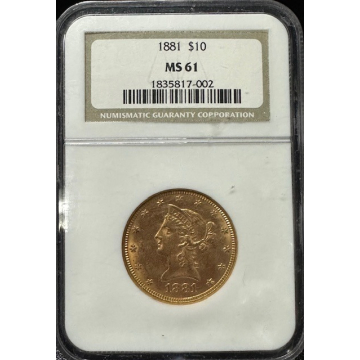 1881 Eagle - Motto $10 NGC MS61