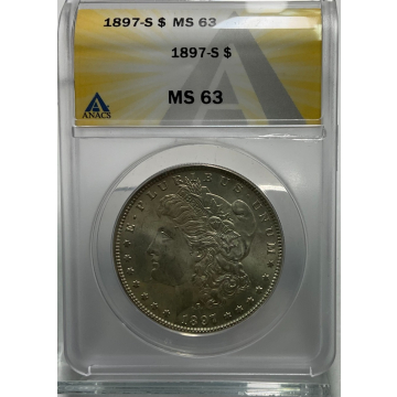 1897-S Morgan $1 ANACS MS63