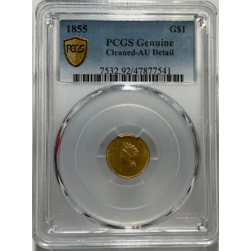 1855 G$1 PCGS AU Details Cleaned