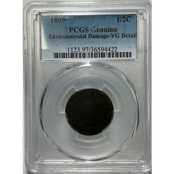 1809 1/2C Classic Head Half Cent PCGS VG Details