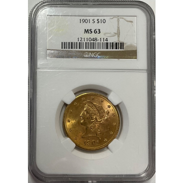 1901-S $10 NGC MS63