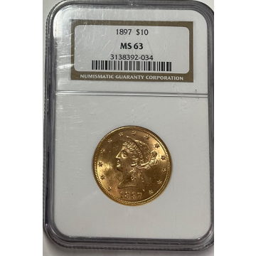 1897 $10 NGC MS63